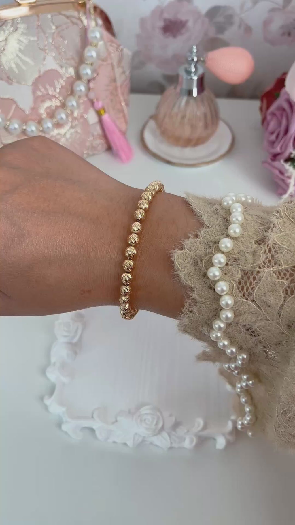 Diamond-Cut Bead Bracelet