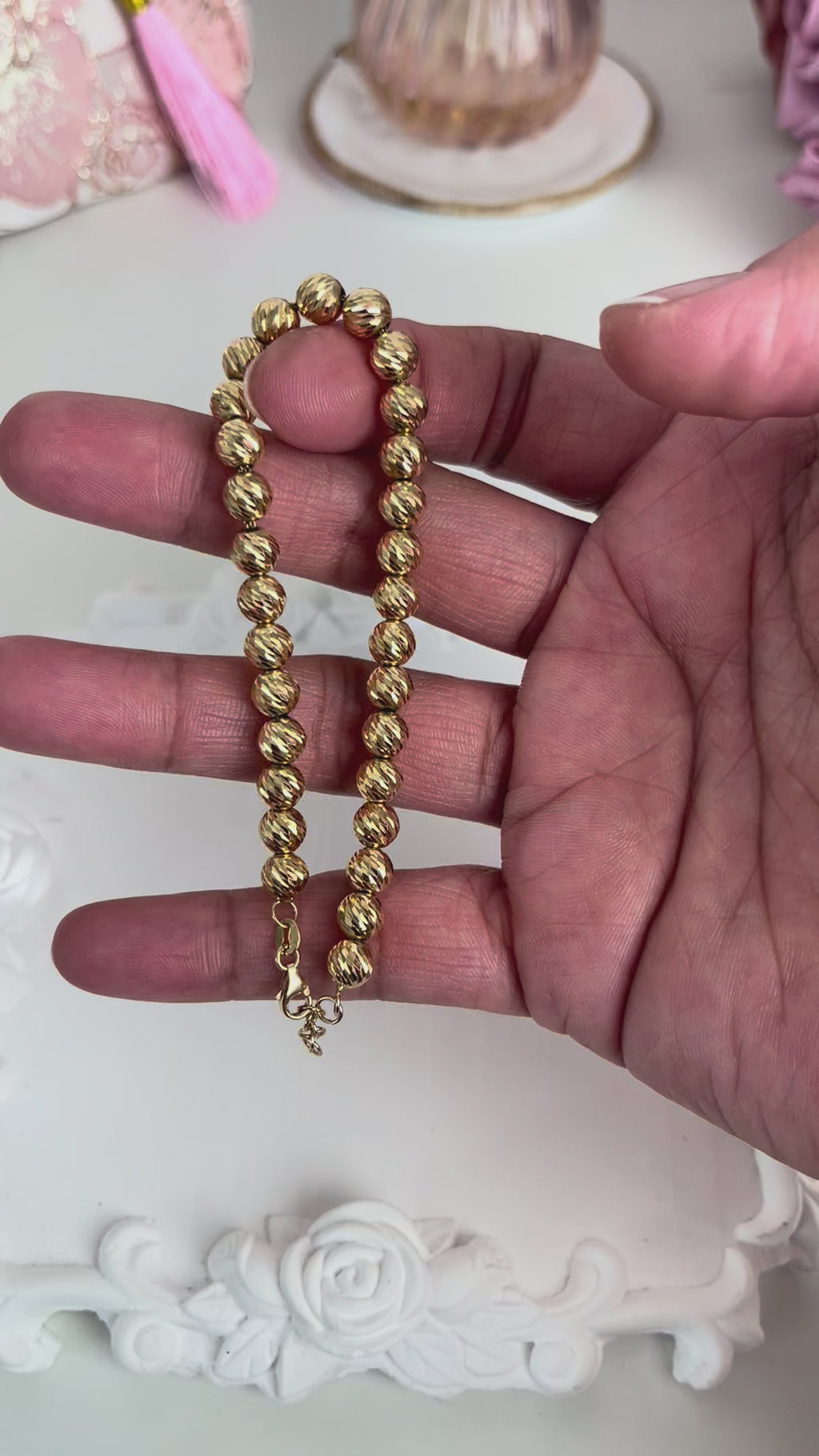 Diamond-Cut Bead Bracelet