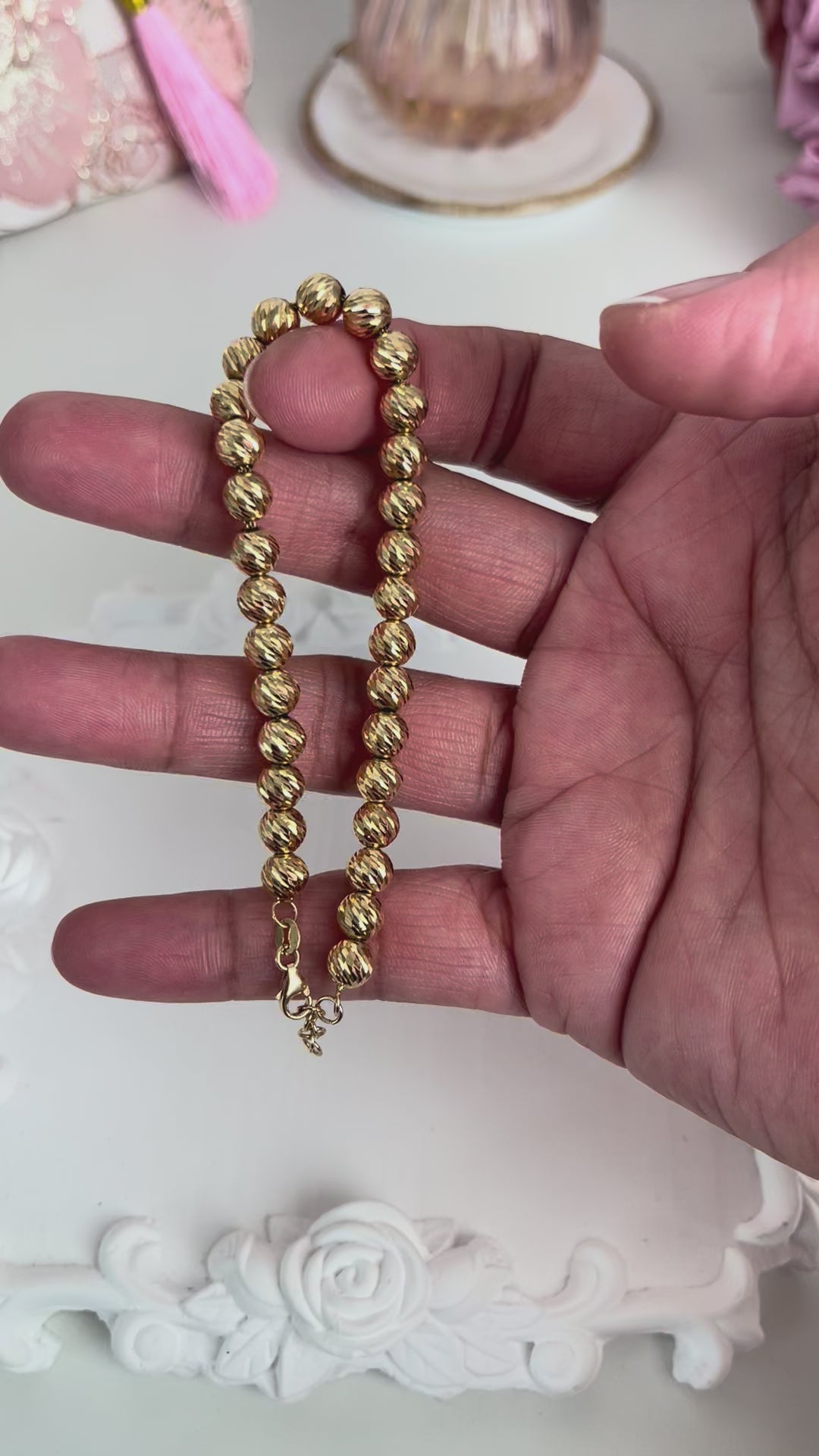 Diamond-Cut Bead Bracelet